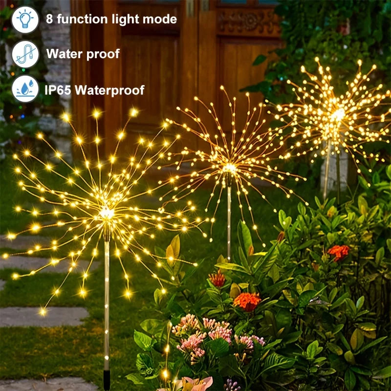 Solar Fireworks Lights Outdoor
