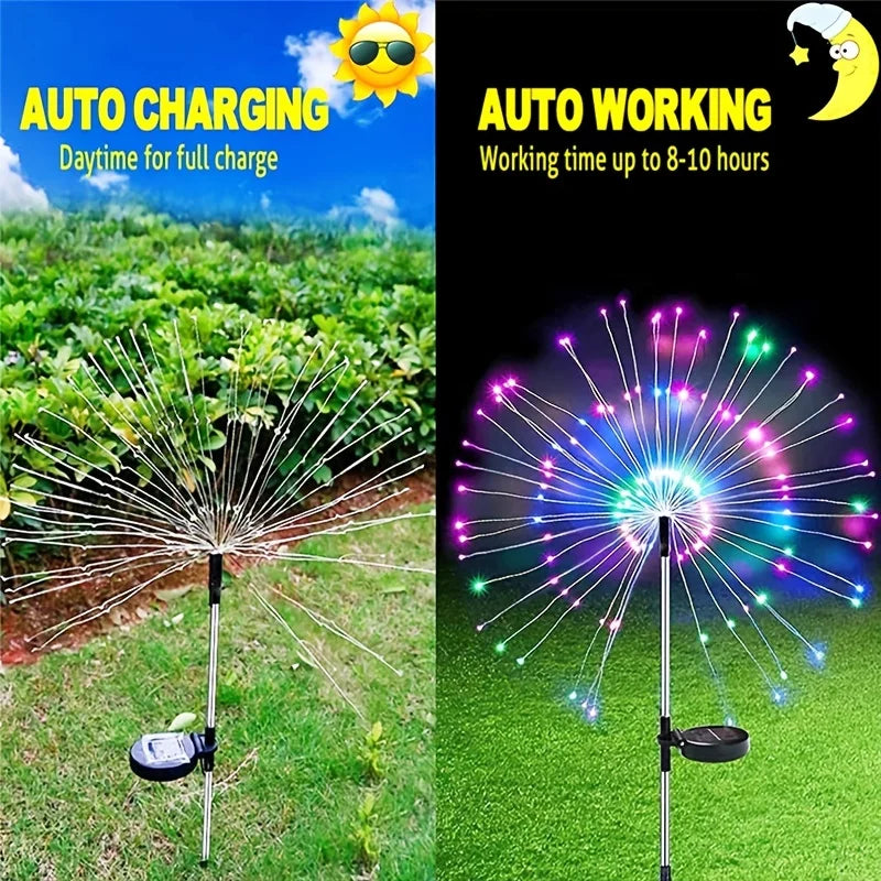 Solar Fireworks Lights Outdoor