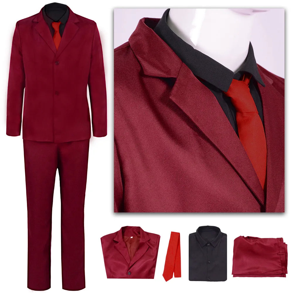 One Piece Sanji Cosplay Costume Red Suit