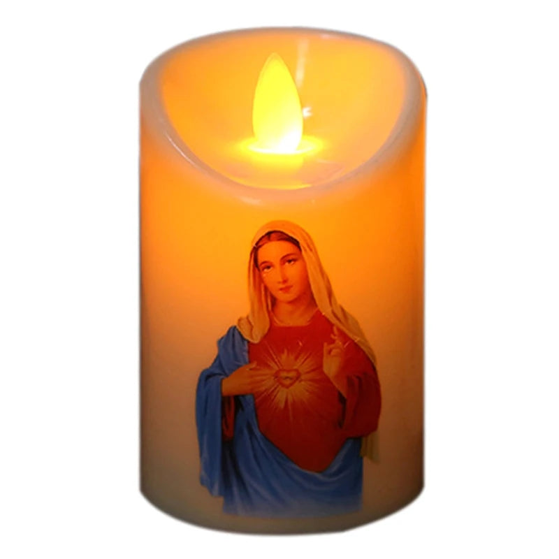 Jesus Christ Candles Lamp LED