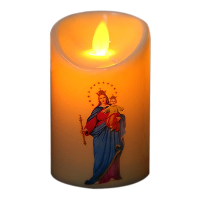 Jesus Christ Candles Lamp LED