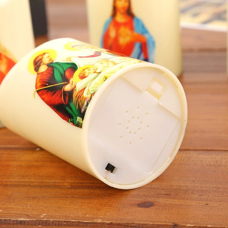 Jesus Christ Candles Lamp LED