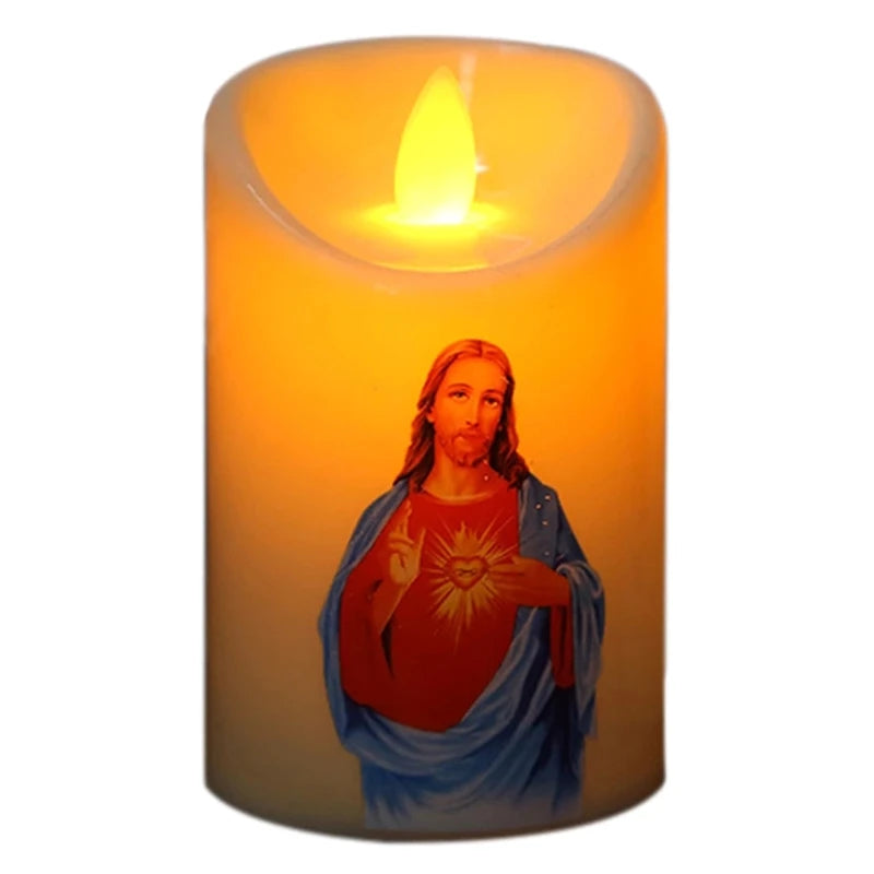 Jesus Christ Candles Lamp LED