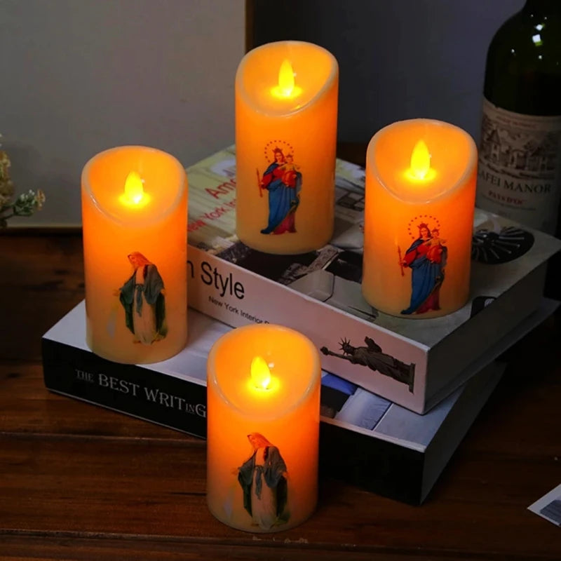 Jesus Christ Candles Lamp LED