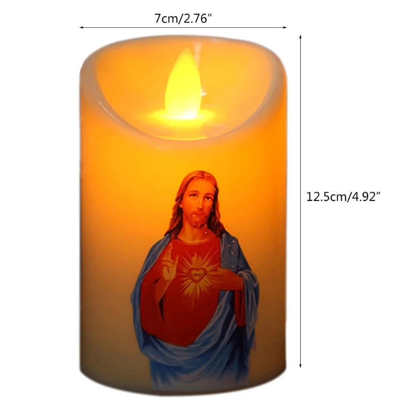 Jesus Christ Candles Lamp LED