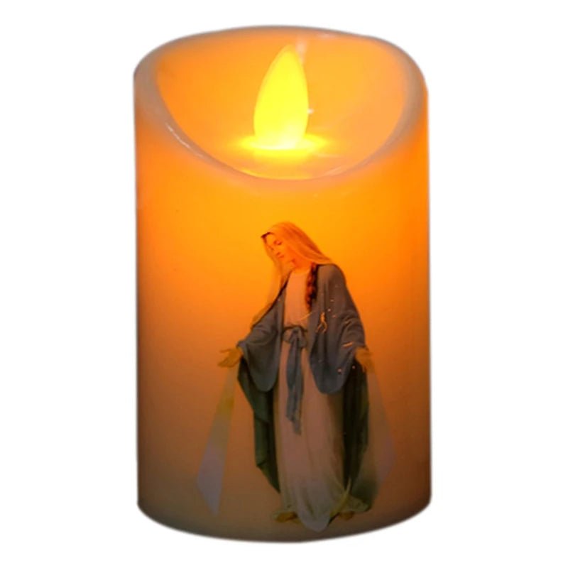 Jesus Christ Candles Lamp LED