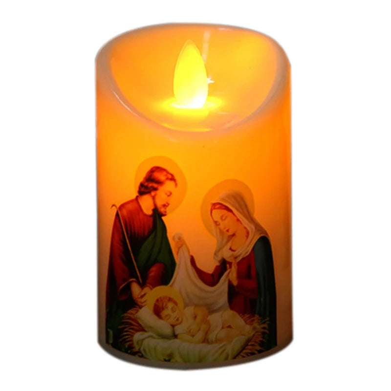 Jesus Christ Candles Lamp LED