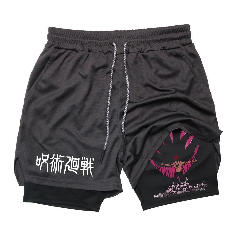 Anime Gym Shorts 2 In 1 Double Layer