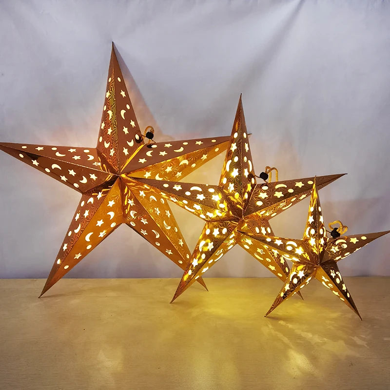 30/45/60cm Hollow Out Star Hanging Pendant Led Light