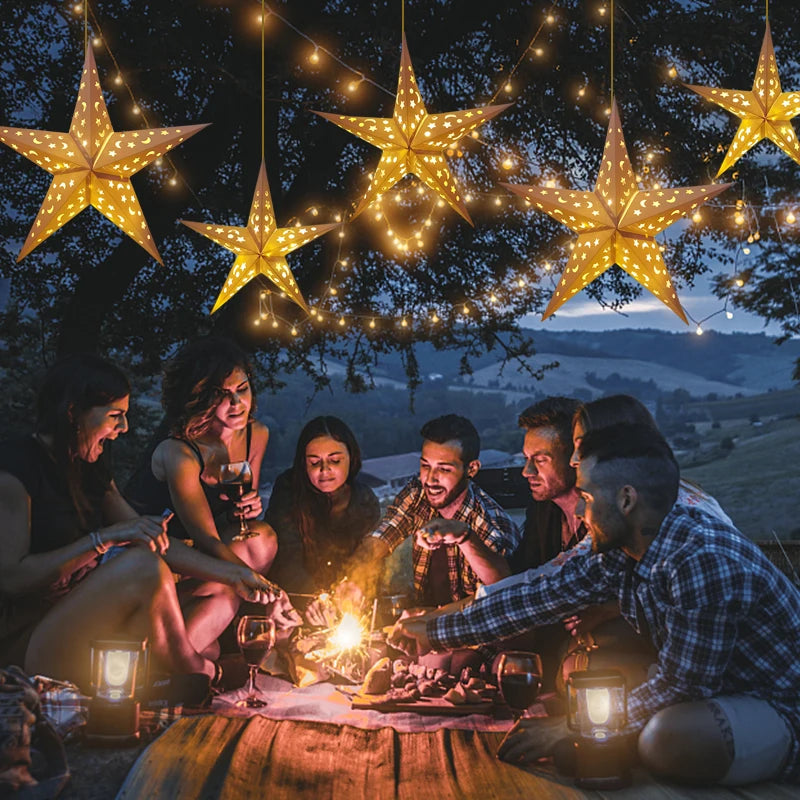 30/45/60cm Hollow Out Star Hanging Pendant Led Light