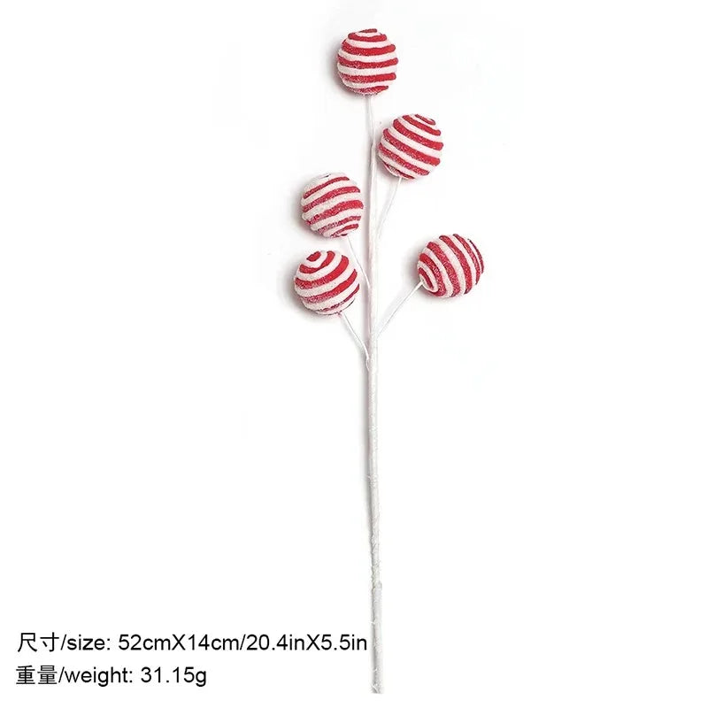 Christmas Decorations Candy Snow Berries Artificial