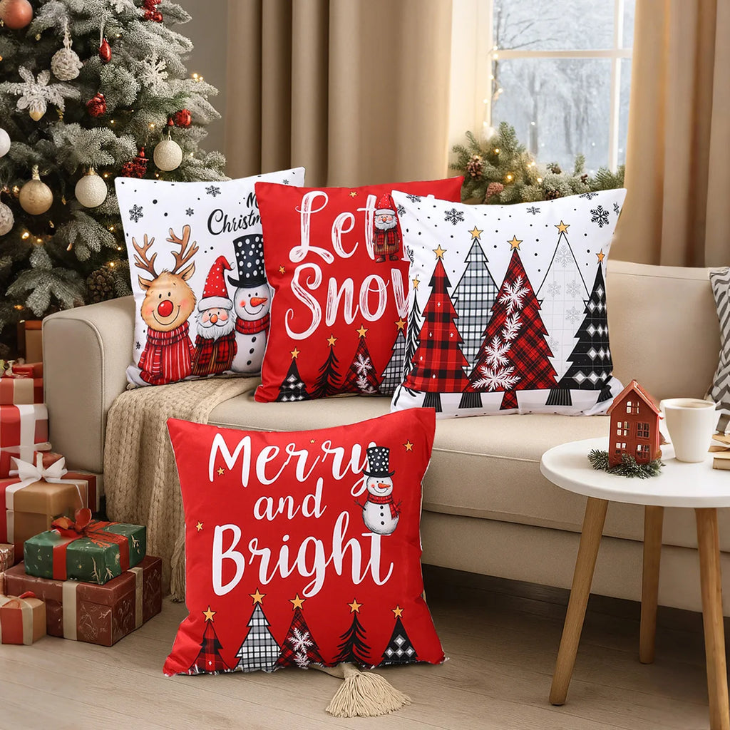 4pcs Merry Christmas Cushion Cover