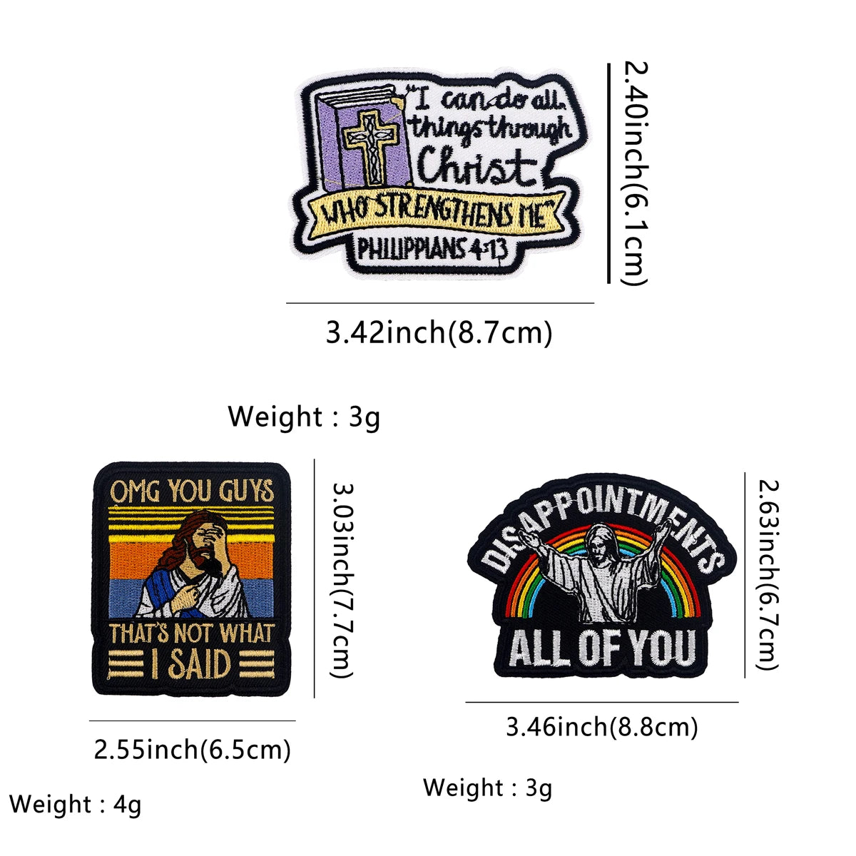 Jesus Funny Sayings Embroidered Patches