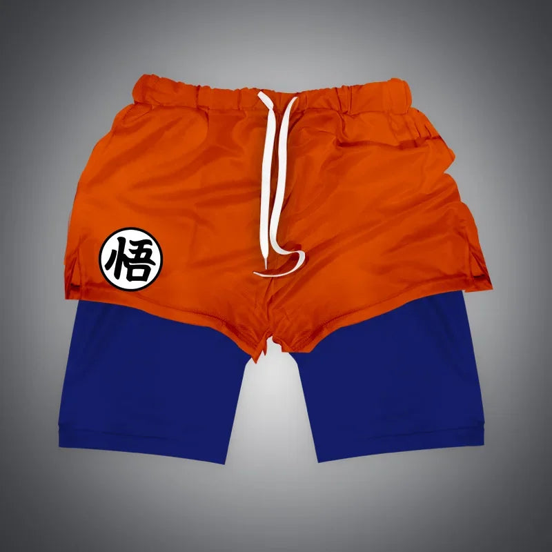Anime Gym Shorts 2 in 1 Breathable