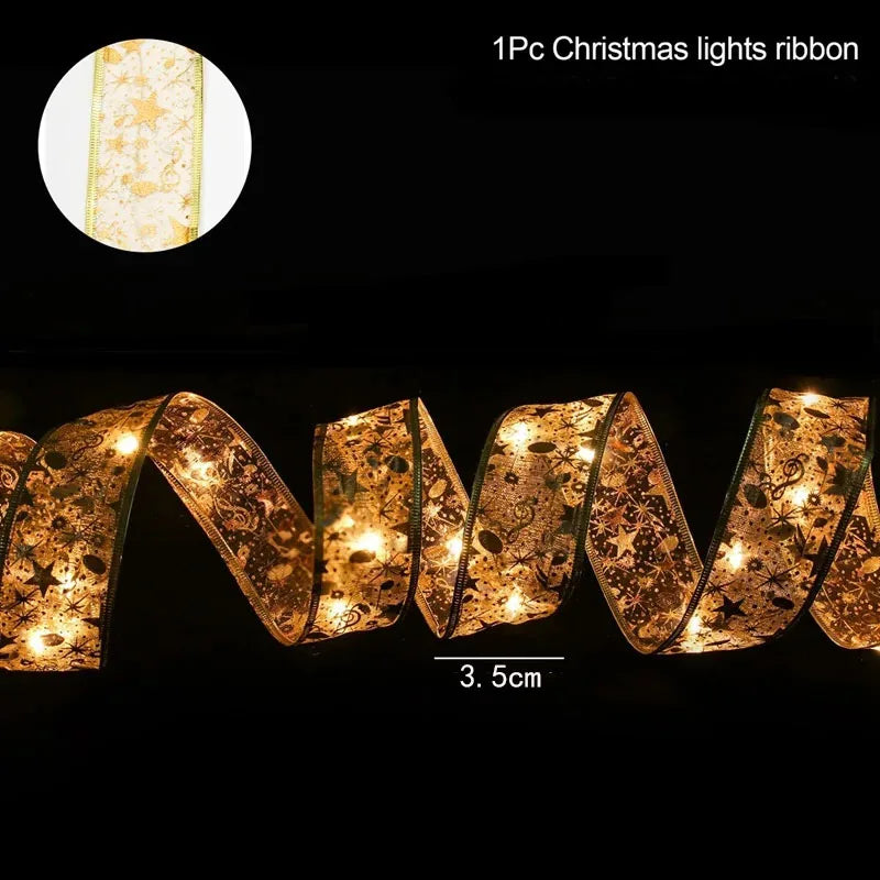 1-10m Christmas Ribbon Fairy Light String