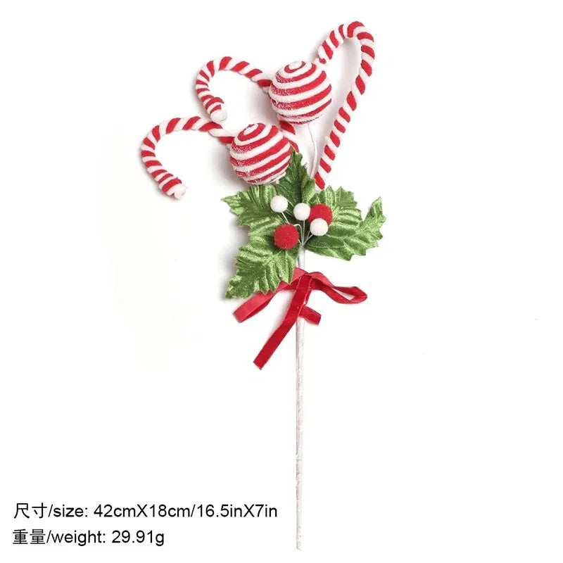 Christmas Decorations Candy Snow Berries Artificial