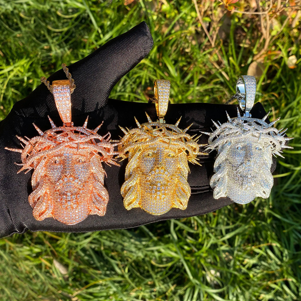 Aokaishen Iced Out Jesus Necklace