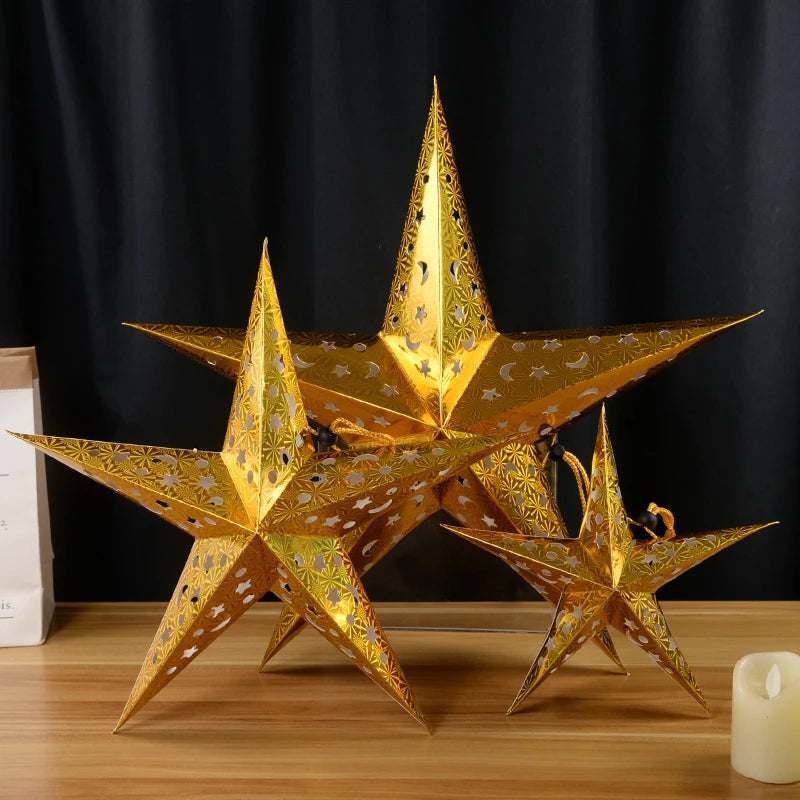 30/45/60cm Hollow Out Star Hanging Pendant Led Light