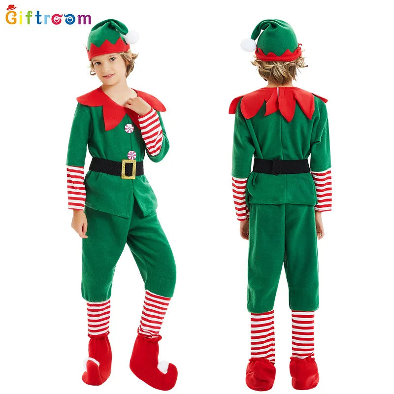 Children and adults Christmas elf costumes