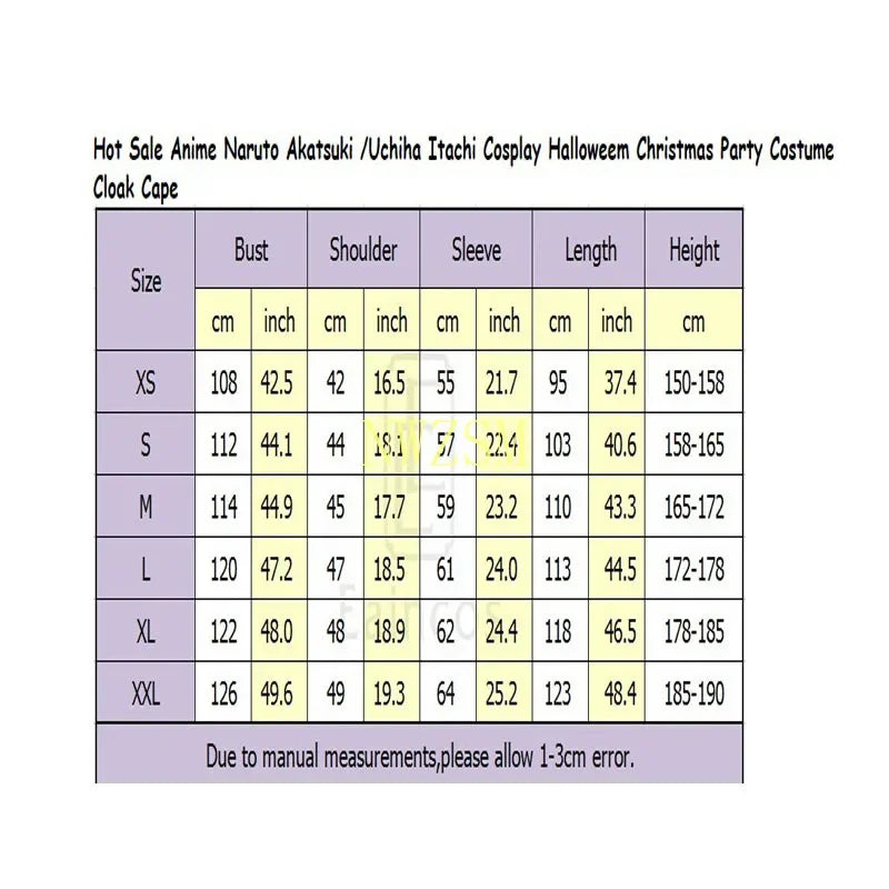 HOT SALE  Anime Naruto Akatsuki Costume