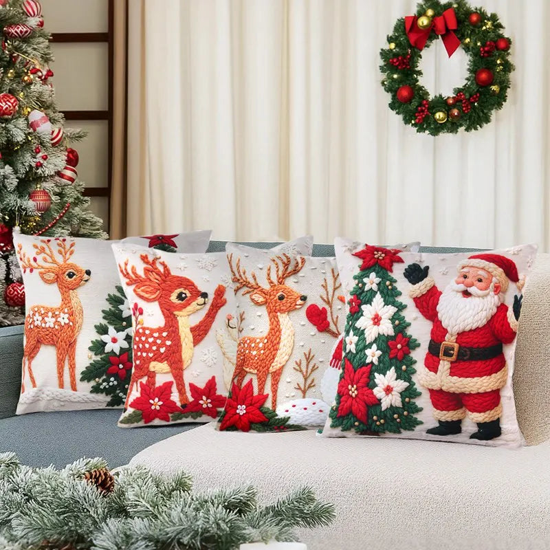 4pcs Merry Christmas Cushion Cover