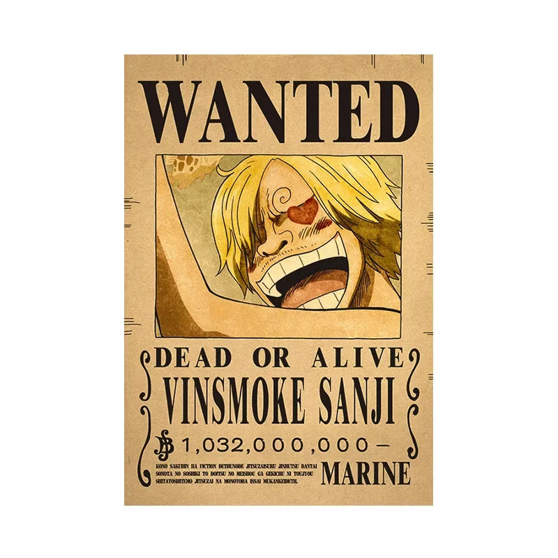 One Piece Anime Bounty Wanted Posters