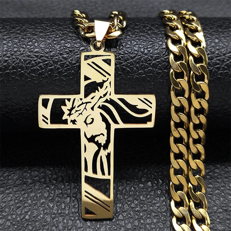 Crown of Thorns Jesus Cross Necklace