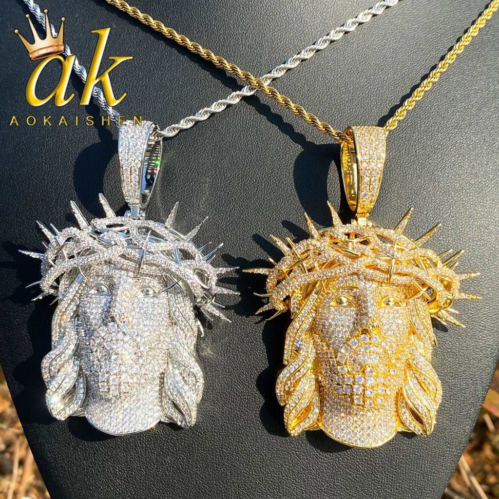 Aokaishen Iced Out Jesus Necklace
