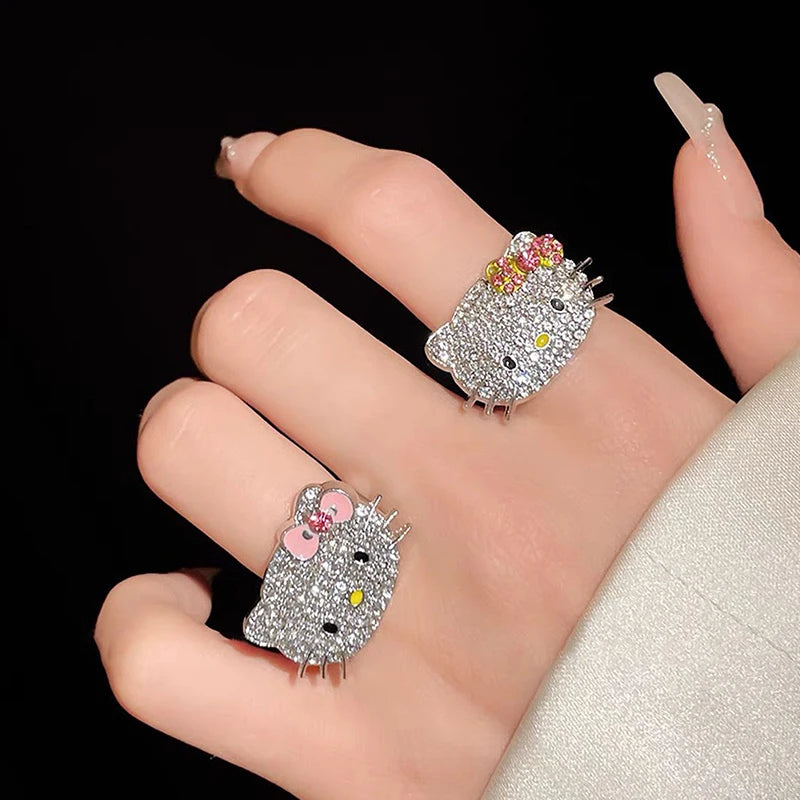 Cute Hello Kitty Rhinestones Ring