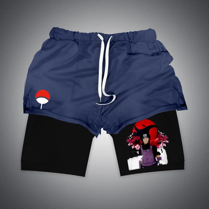Anime Gym Shorts 2 in 1 Breathable
