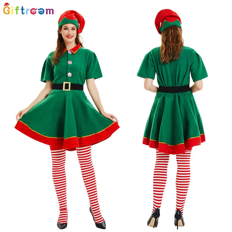 Children and adults Christmas elf costumes
