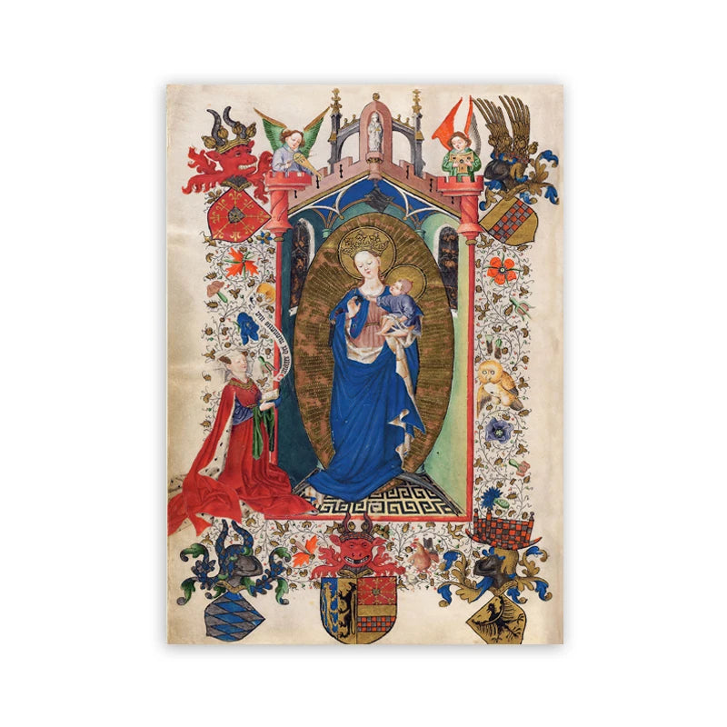 Colorful Illustrations of Vintage Illuminated Manuscripts r