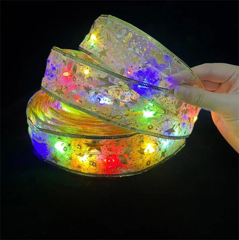 1-10m Christmas Ribbon Fairy Light String