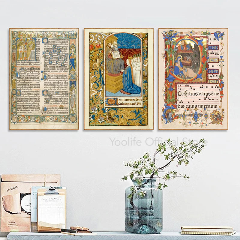 Colorful Illustrations of Vintage Illuminated Manuscripts r