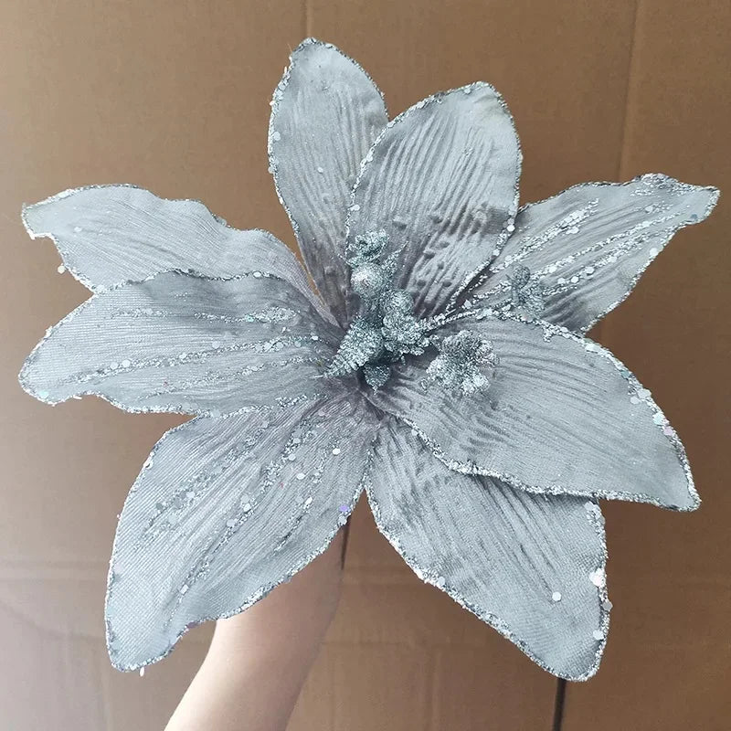 Glitter Christmas Flower Artificial