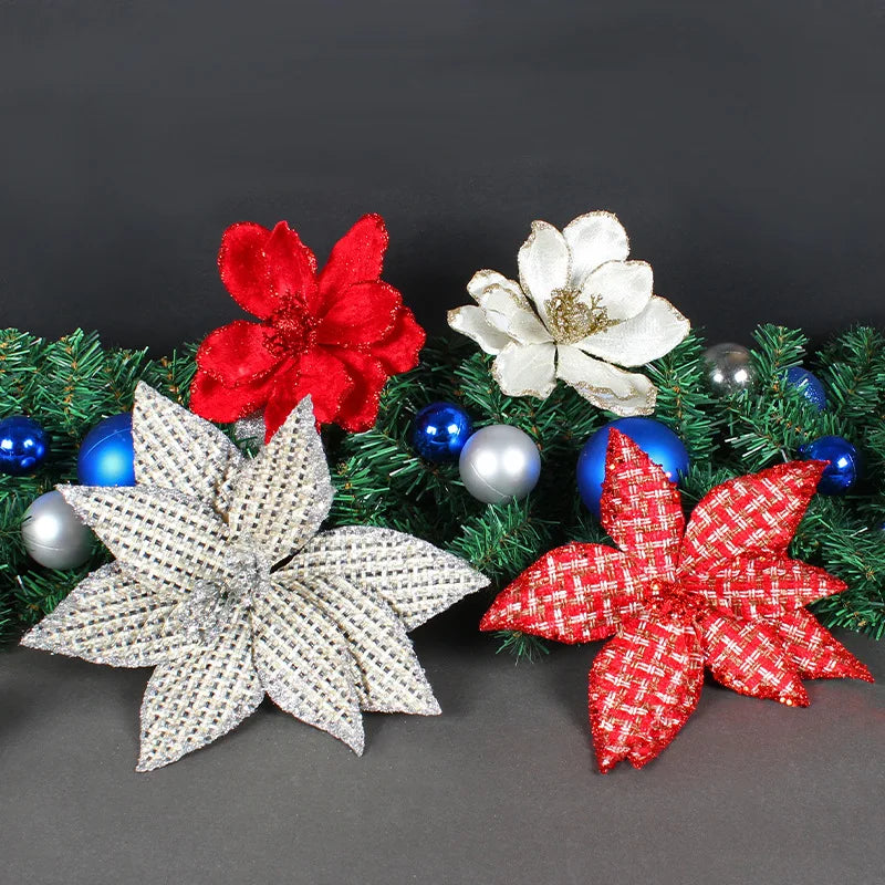 Glitter Christmas Flower Artificial