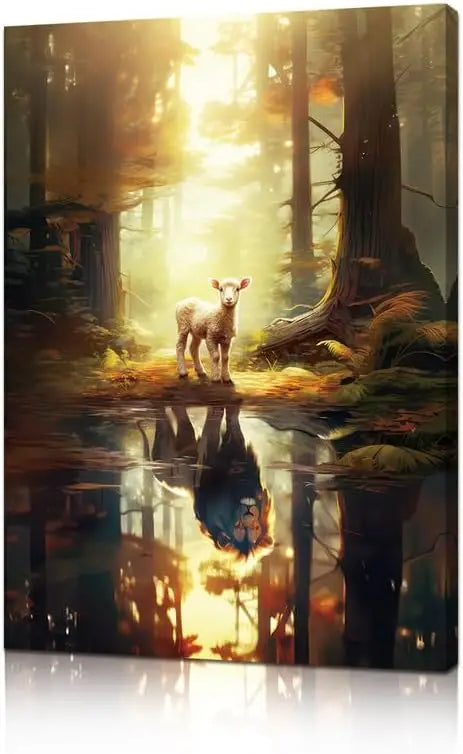 Jesus Saving The Lost Lamb Canvas Wall Art