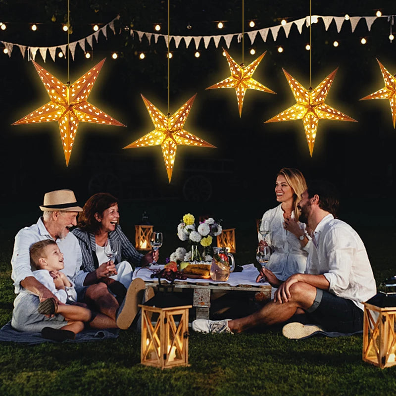 30/45/60cm Hollow Out Star Hanging Pendant Led Light