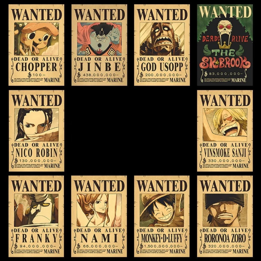 One Piece Anime Bounty Wanted Posters
