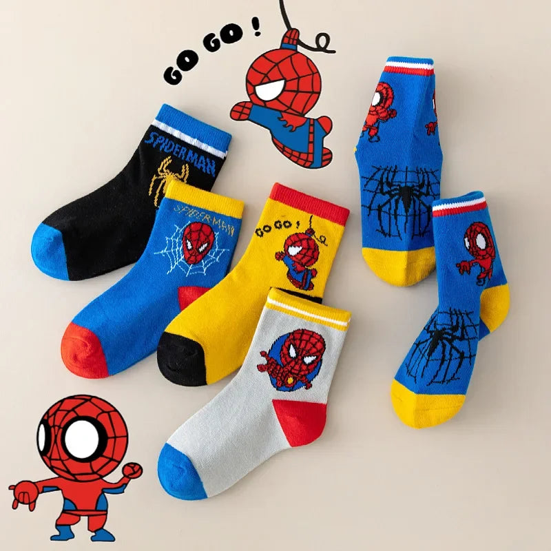 5 Pairs MARVEL Spiderman Children's Socks  1-12 Y