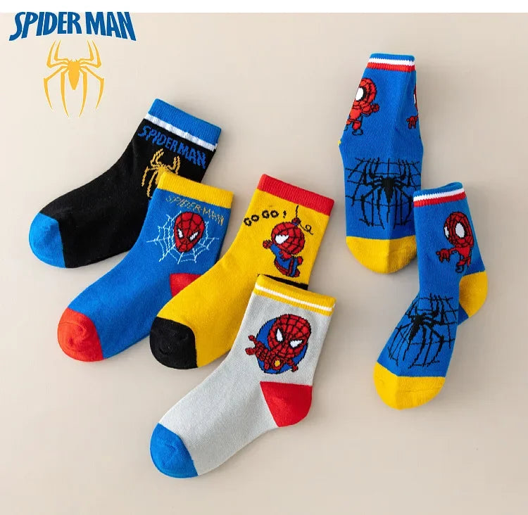 5 Pairs MARVEL Spiderman Children's Socks  1-12 Y