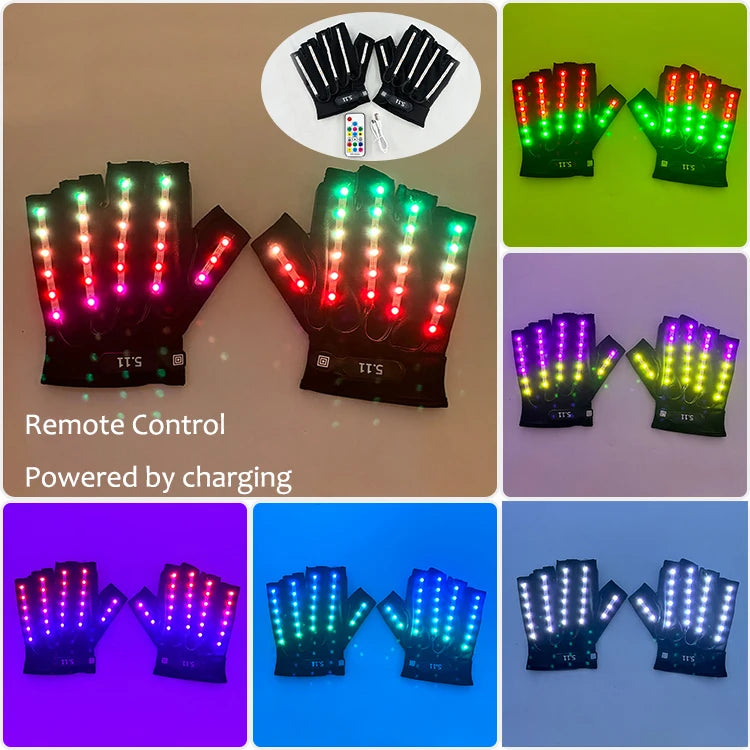 LED Neon Glowing Gloves