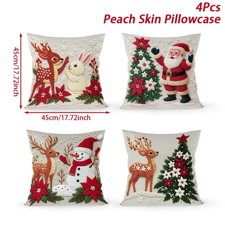 4pcs Merry Christmas Cushion Cover
