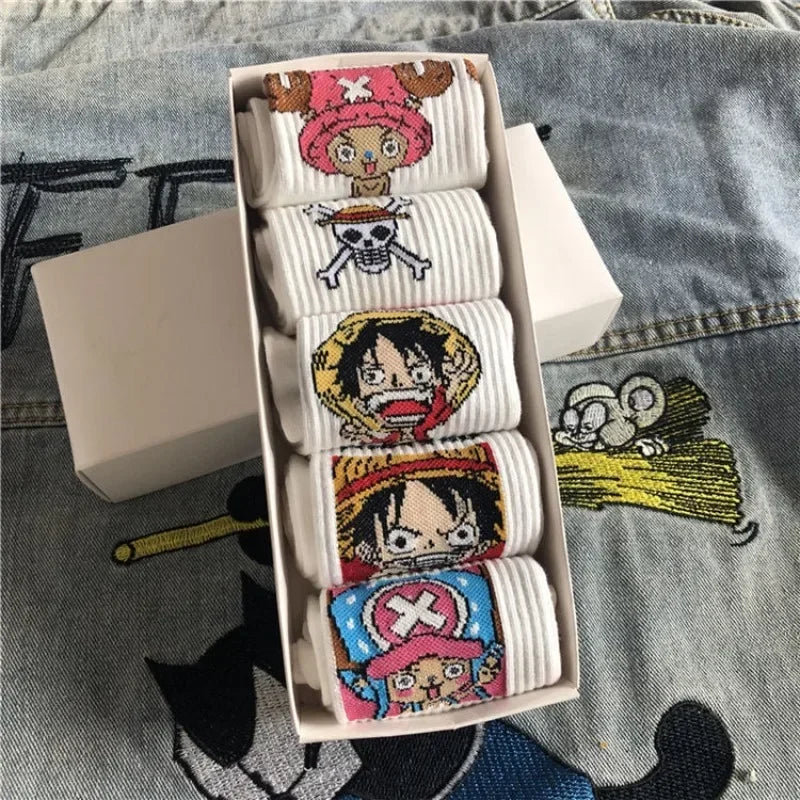 5Pair Anime One Piece Socks