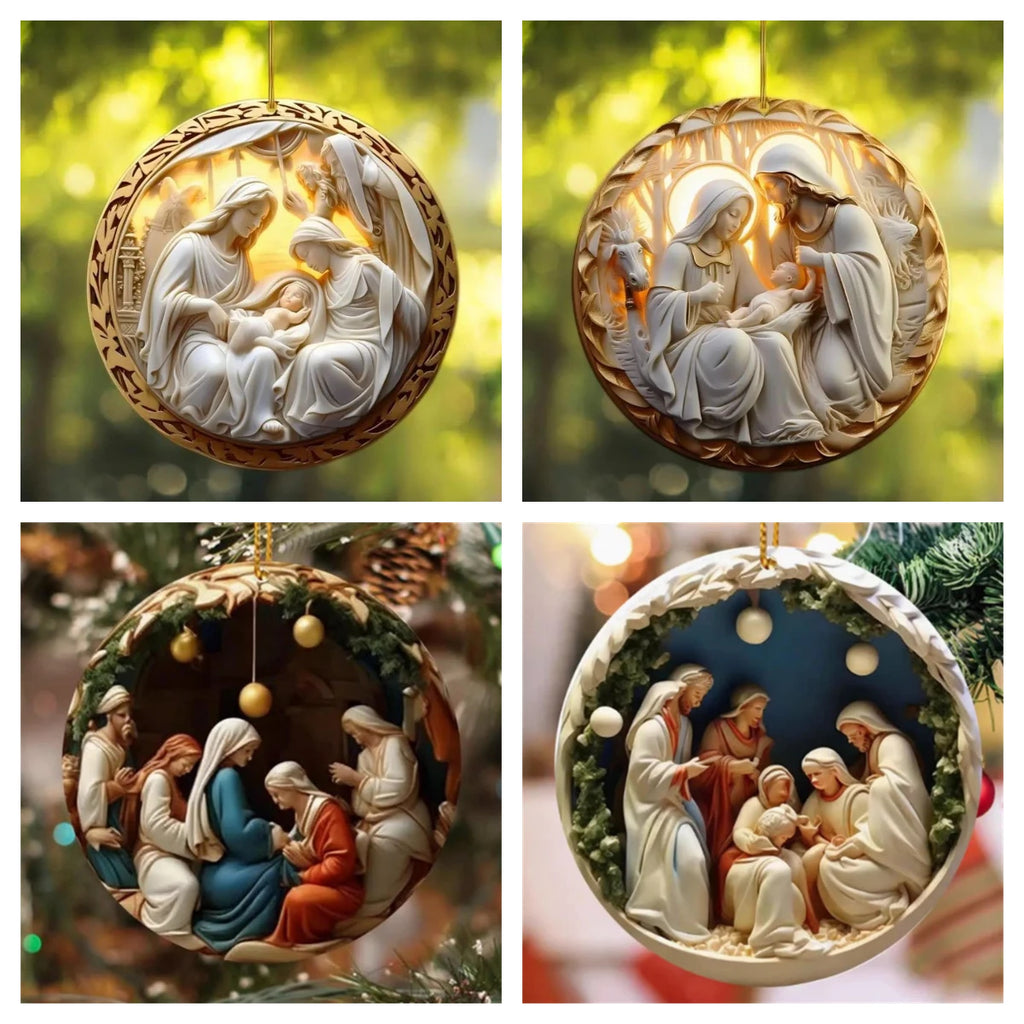 2D Flat Acrylic Christmas Tree Pendant