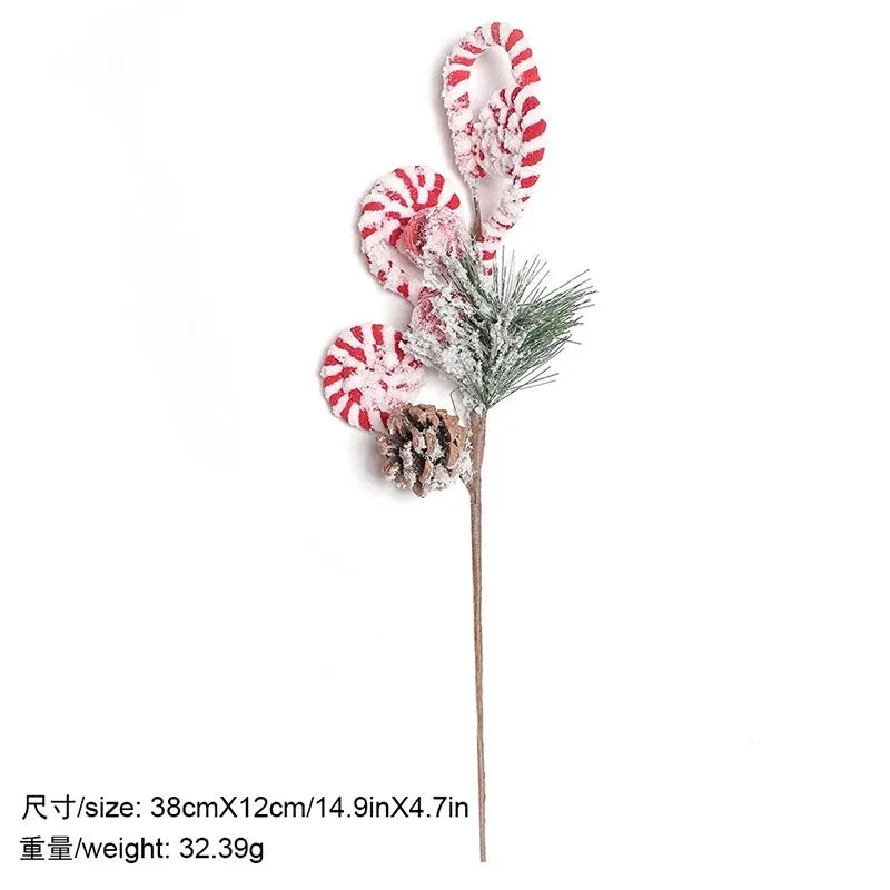 Christmas Decorations Candy Snow Berries Artificial