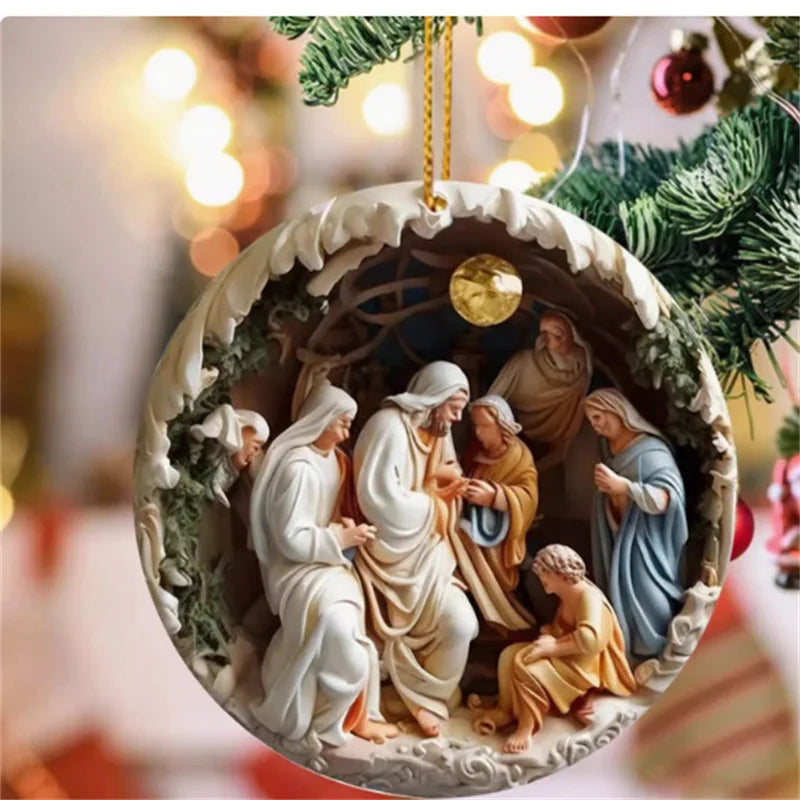 2D Flat Acrylic Christmas Tree Pendant