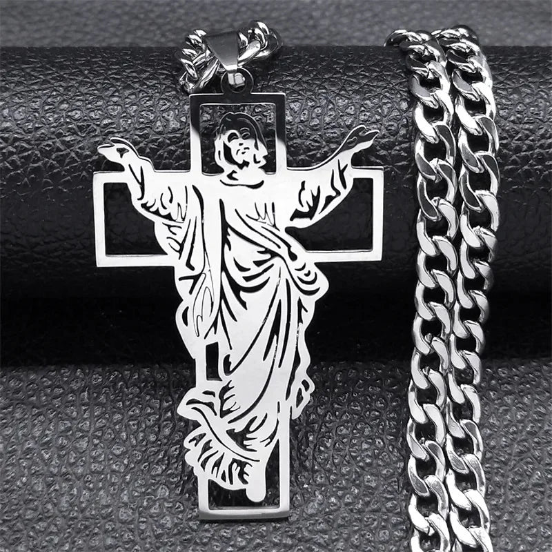 Crown of Thorns Jesus Cross Necklace