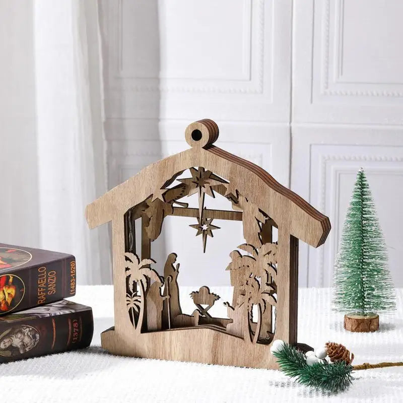 LED Nativity Scene Wooden