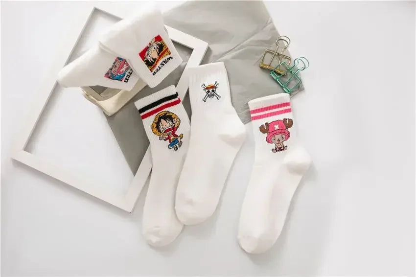 5Pair Anime One Piece Socks